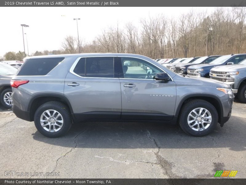 Satin Steel Metallic / Jet Black 2019 Chevrolet Traverse LS AWD