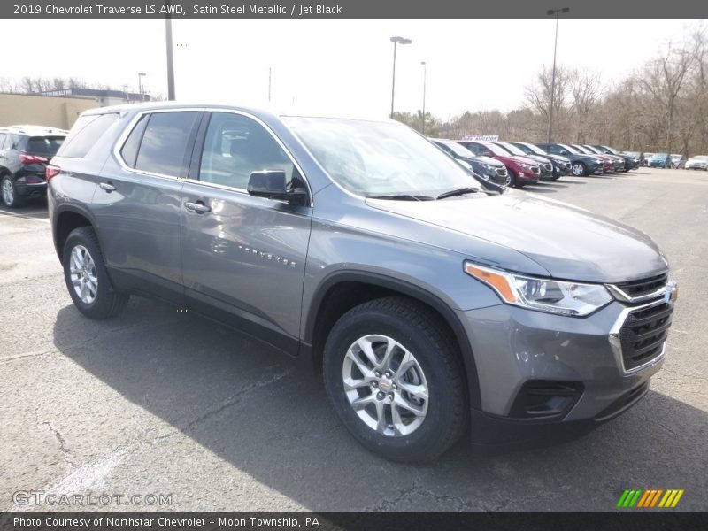 Satin Steel Metallic / Jet Black 2019 Chevrolet Traverse LS AWD
