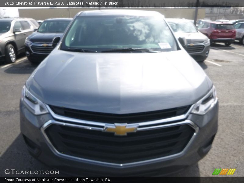 Satin Steel Metallic / Jet Black 2019 Chevrolet Traverse LS AWD