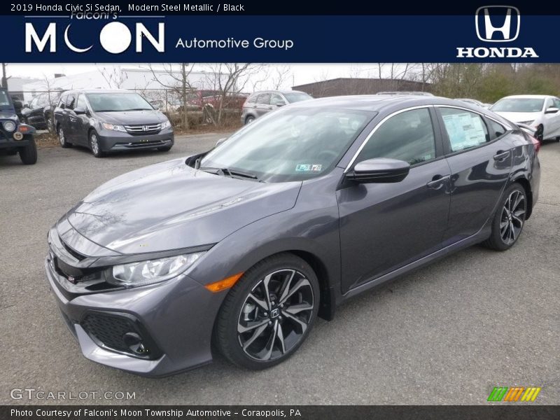 Modern Steel Metallic / Black 2019 Honda Civic Si Sedan