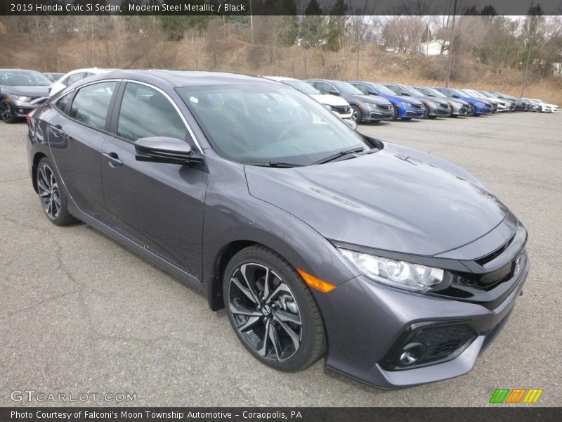 Modern Steel Metallic / Black 2019 Honda Civic Si Sedan