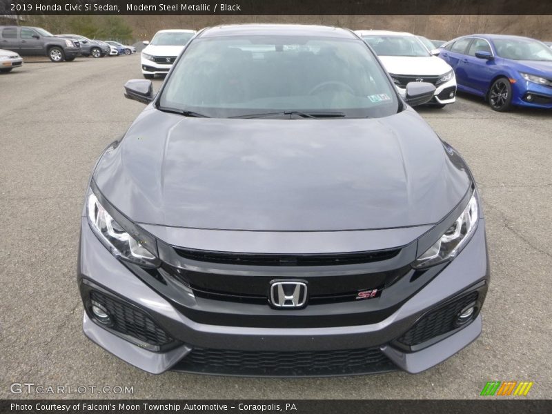 Modern Steel Metallic / Black 2019 Honda Civic Si Sedan
