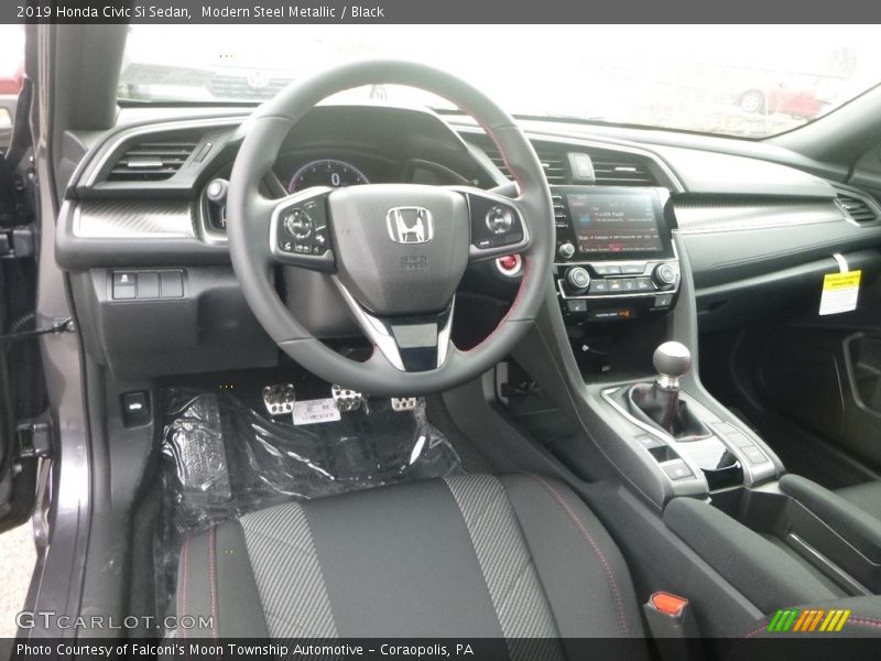 Modern Steel Metallic / Black 2019 Honda Civic Si Sedan
