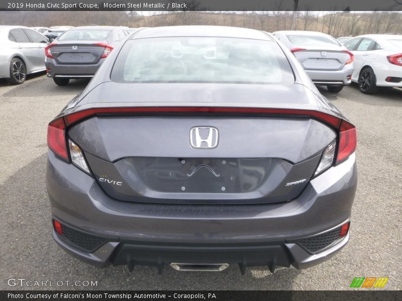 Modern Steel Metallic / Black 2019 Honda Civic Sport Coupe