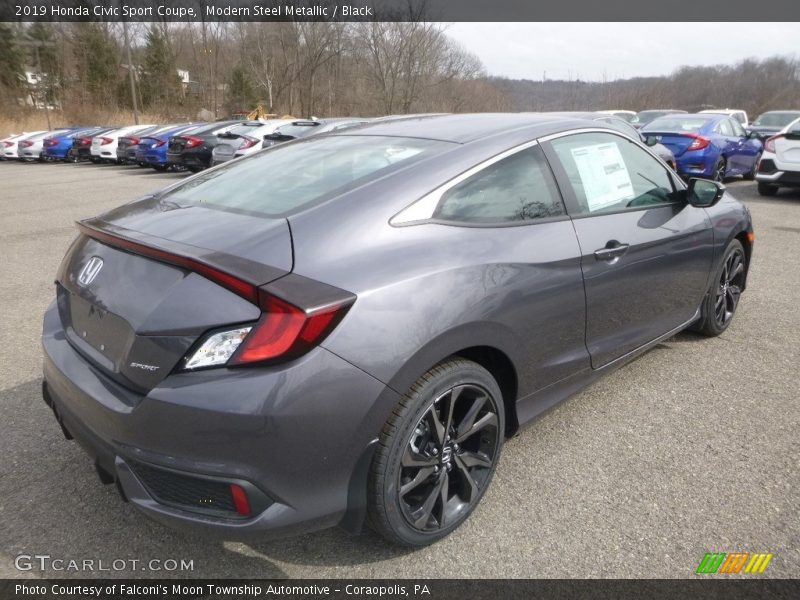 Modern Steel Metallic / Black 2019 Honda Civic Sport Coupe