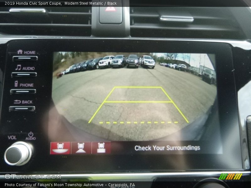 Modern Steel Metallic / Black 2019 Honda Civic Sport Coupe