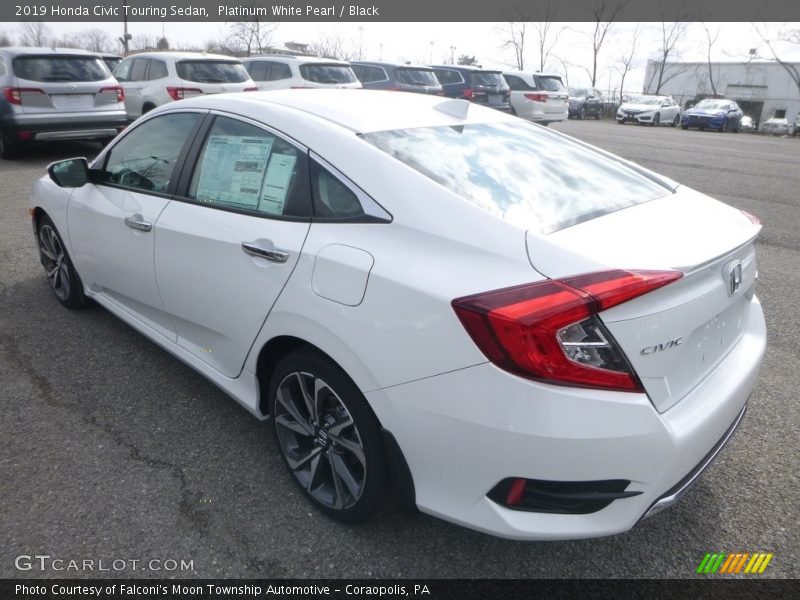 Platinum White Pearl / Black 2019 Honda Civic Touring Sedan