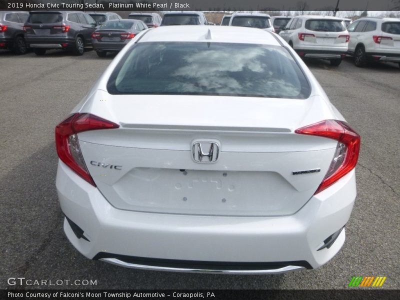 Platinum White Pearl / Black 2019 Honda Civic Touring Sedan