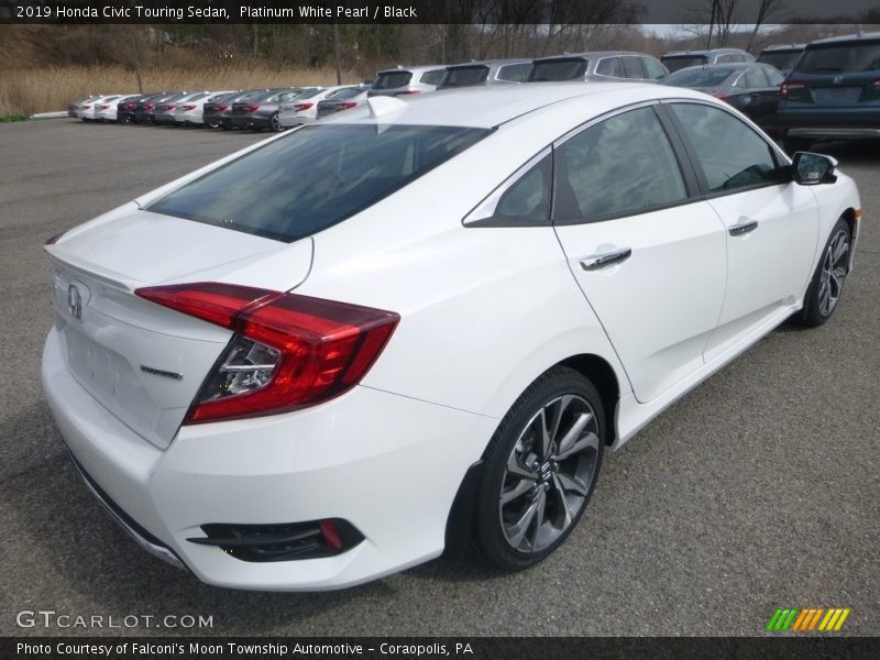Platinum White Pearl / Black 2019 Honda Civic Touring Sedan