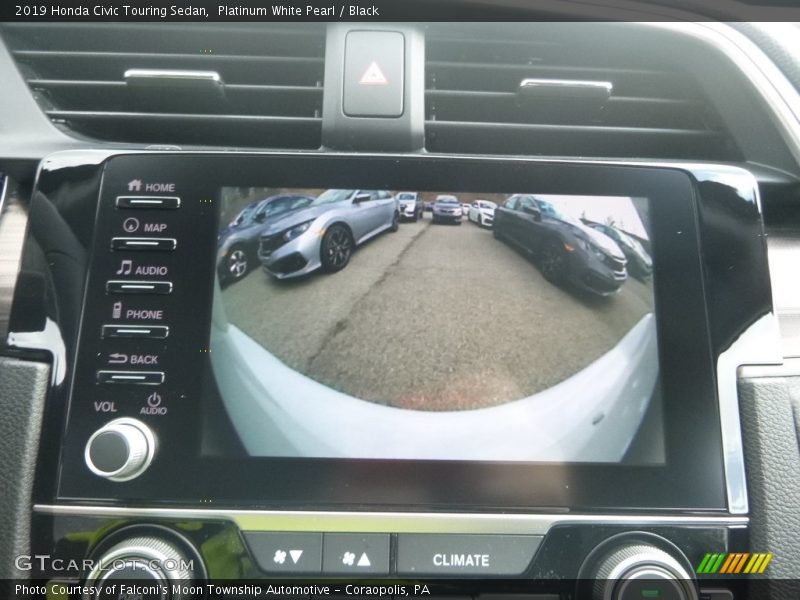 Platinum White Pearl / Black 2019 Honda Civic Touring Sedan