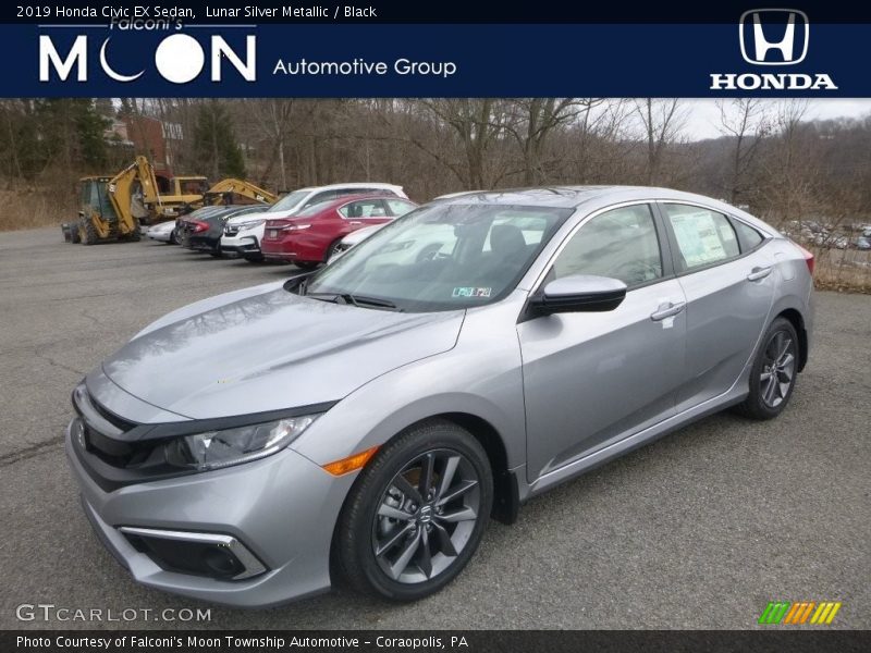 Lunar Silver Metallic / Black 2019 Honda Civic EX Sedan