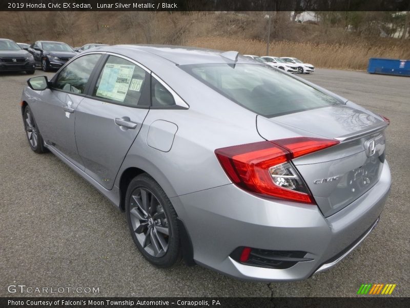 Lunar Silver Metallic / Black 2019 Honda Civic EX Sedan