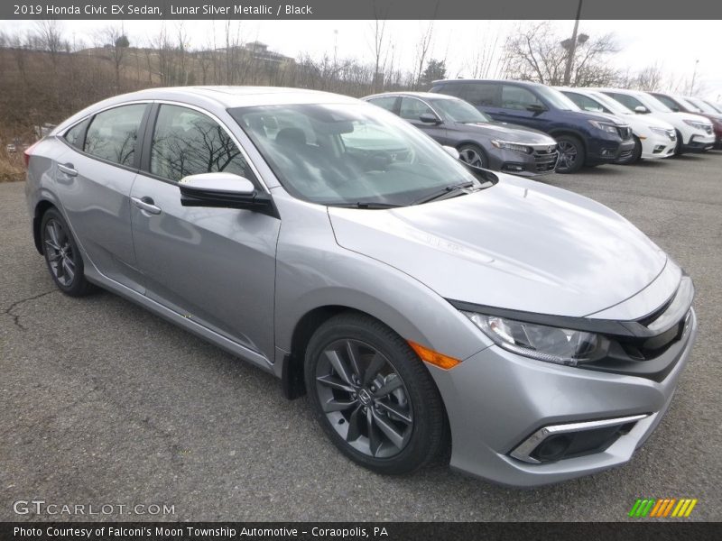 Lunar Silver Metallic / Black 2019 Honda Civic EX Sedan