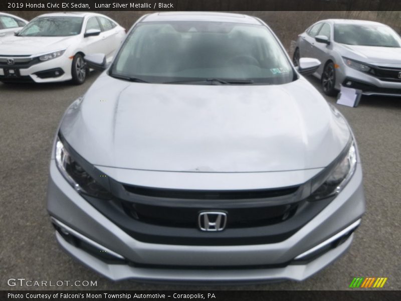 Lunar Silver Metallic / Black 2019 Honda Civic EX Sedan