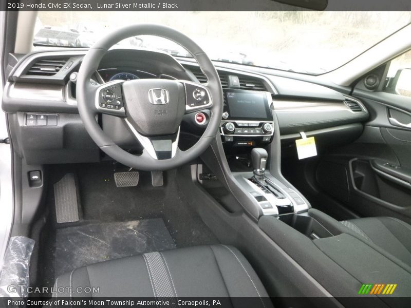 Lunar Silver Metallic / Black 2019 Honda Civic EX Sedan