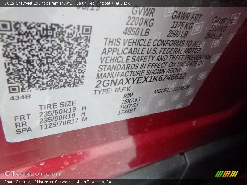 Cajun Red Tintcoat / Jet Black 2019 Chevrolet Equinox Premier AWD