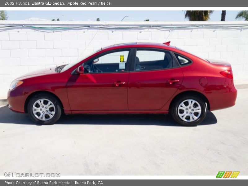 Apple Red Pearl / Beige 2009 Hyundai Elantra GLS Sedan