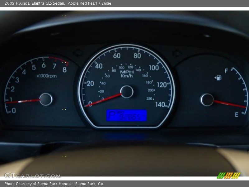 Apple Red Pearl / Beige 2009 Hyundai Elantra GLS Sedan