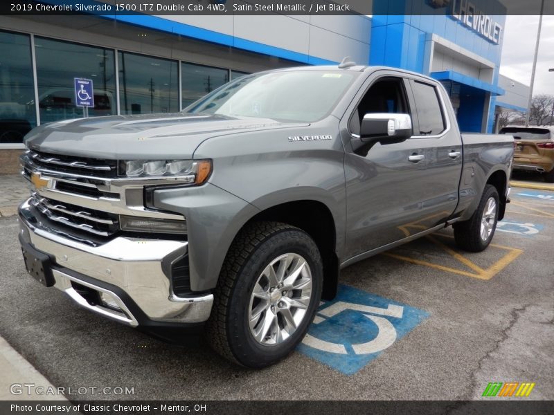 Satin Steel Metallic / Jet Black 2019 Chevrolet Silverado 1500 LTZ Double Cab 4WD