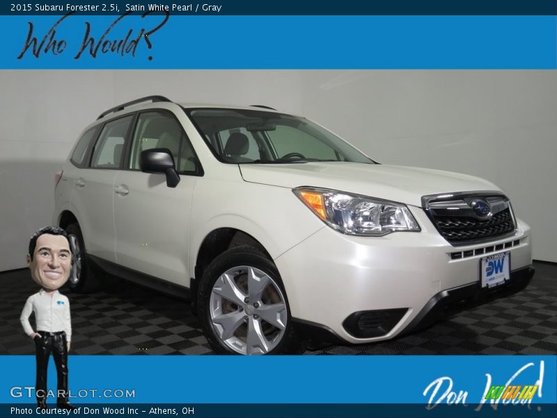 Satin White Pearl / Gray 2015 Subaru Forester 2.5i