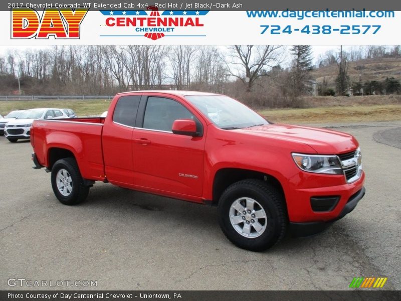 Red Hot / Jet Black/­Dark Ash 2017 Chevrolet Colorado WT Extended Cab 4x4