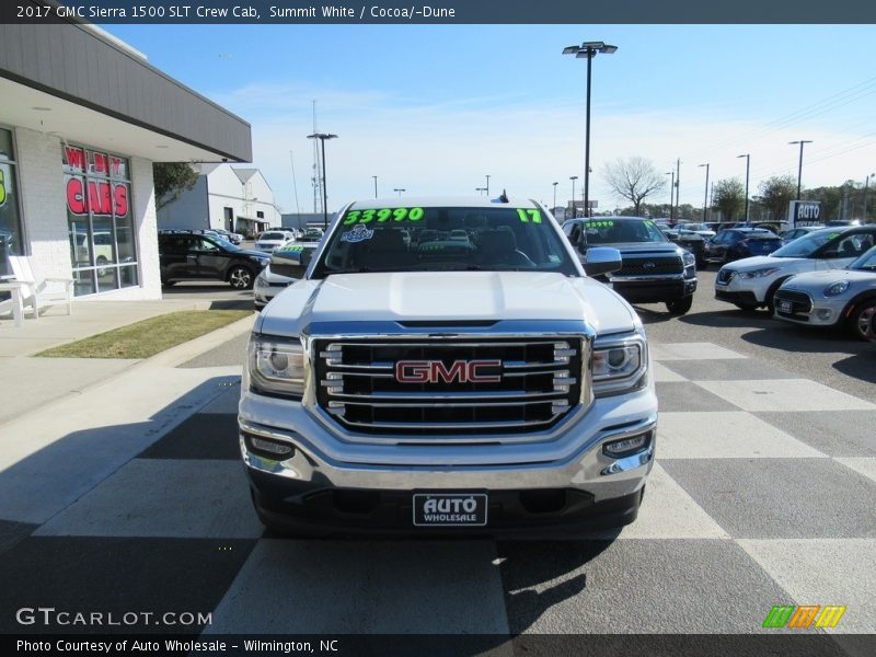 Summit White / Cocoa/­Dune 2017 GMC Sierra 1500 SLT Crew Cab