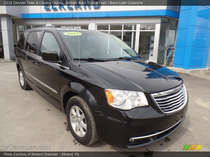 Brilliant Black Crystal Pearl / Black/Light Graystone 2013 Chrysler Town & Country Touring