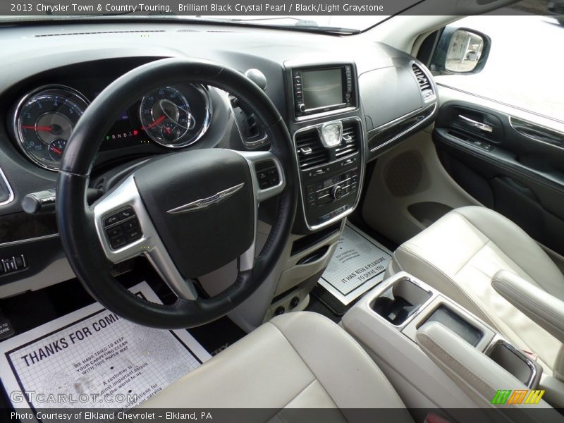 Brilliant Black Crystal Pearl / Black/Light Graystone 2013 Chrysler Town & Country Touring