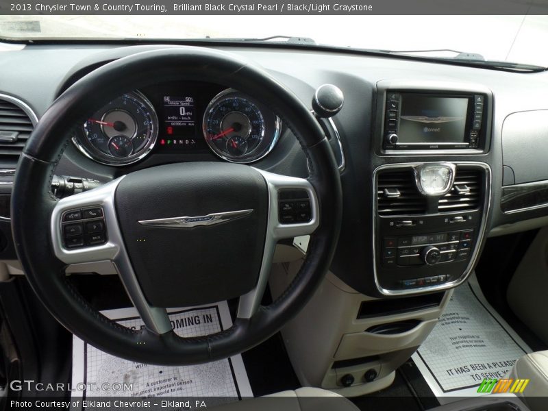 Brilliant Black Crystal Pearl / Black/Light Graystone 2013 Chrysler Town & Country Touring