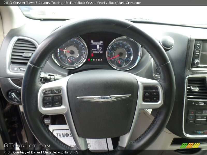 Brilliant Black Crystal Pearl / Black/Light Graystone 2013 Chrysler Town & Country Touring