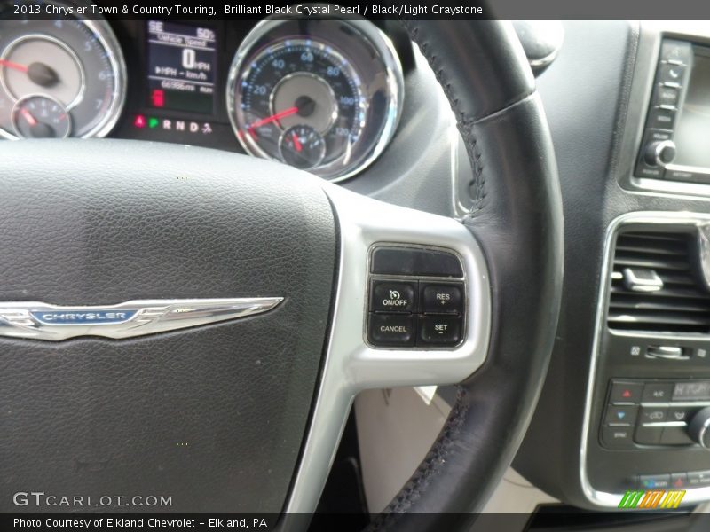 Brilliant Black Crystal Pearl / Black/Light Graystone 2013 Chrysler Town & Country Touring