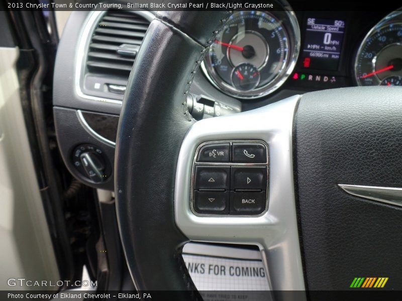 Brilliant Black Crystal Pearl / Black/Light Graystone 2013 Chrysler Town & Country Touring