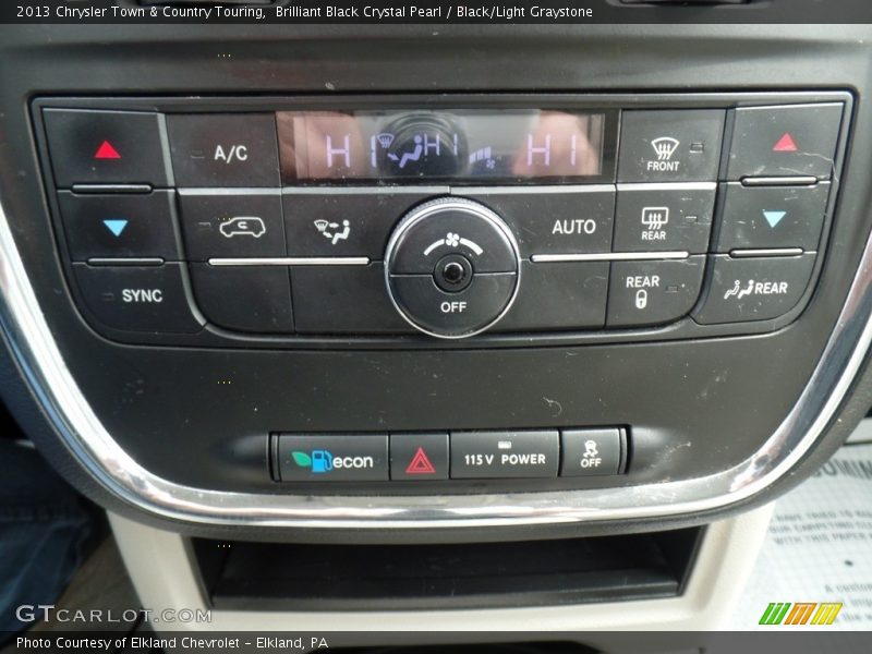 Brilliant Black Crystal Pearl / Black/Light Graystone 2013 Chrysler Town & Country Touring