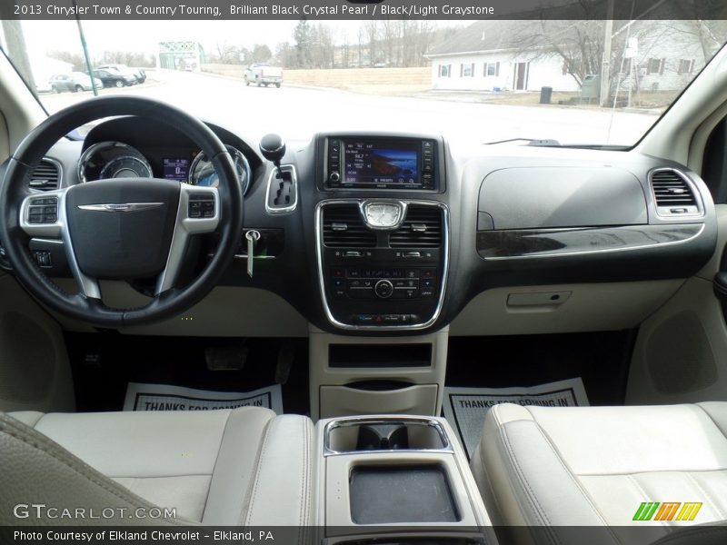 Brilliant Black Crystal Pearl / Black/Light Graystone 2013 Chrysler Town & Country Touring