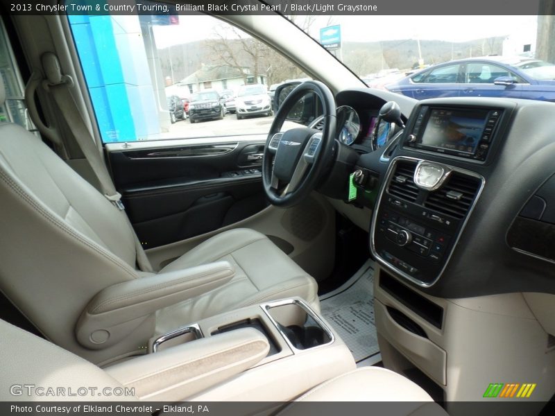 Brilliant Black Crystal Pearl / Black/Light Graystone 2013 Chrysler Town & Country Touring