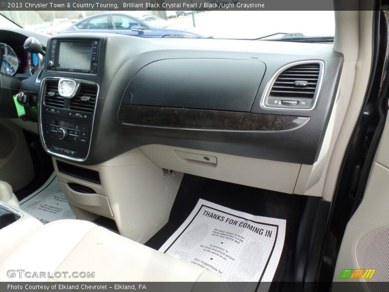Brilliant Black Crystal Pearl / Black/Light Graystone 2013 Chrysler Town & Country Touring