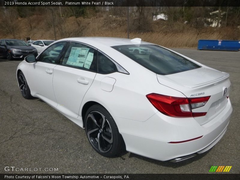 Platinum White Pearl / Black 2019 Honda Accord Sport Sedan