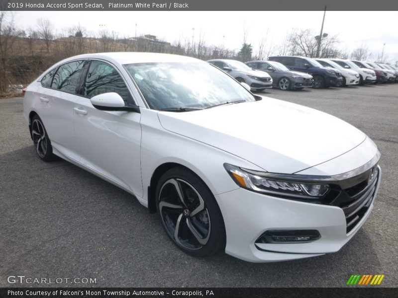 Platinum White Pearl / Black 2019 Honda Accord Sport Sedan