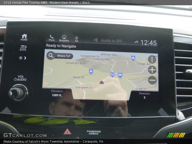 Modern Steel Metallic / Black 2019 Honda Pilot Touring AWD
