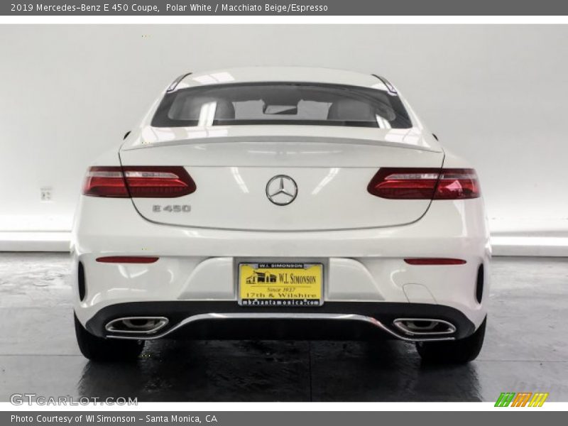 Polar White / Macchiato Beige/Espresso 2019 Mercedes-Benz E 450 Coupe