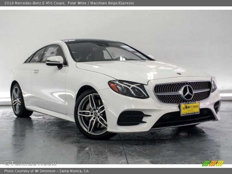 Polar White / Macchiato Beige/Espresso 2019 Mercedes-Benz E 450 Coupe