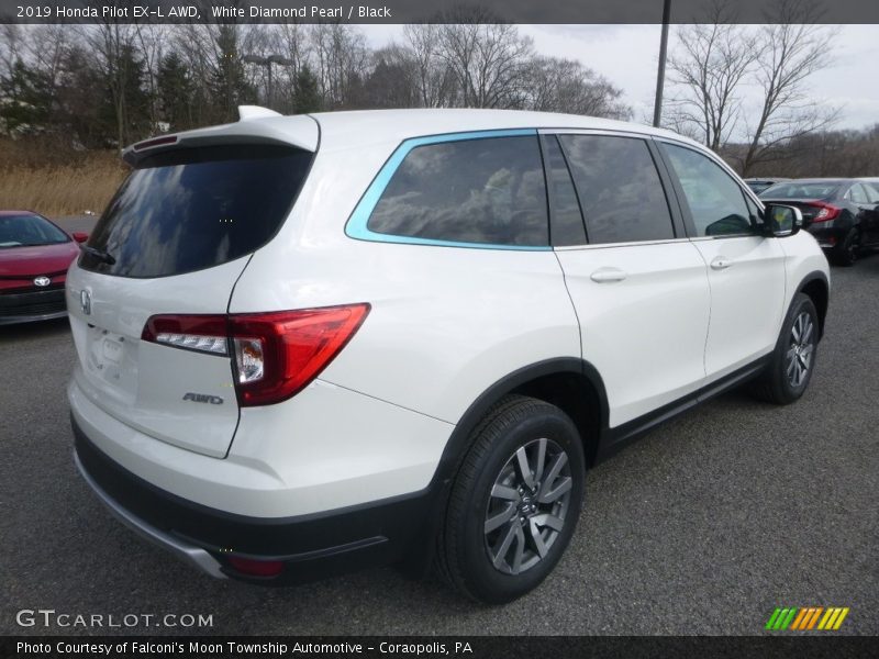 White Diamond Pearl / Black 2019 Honda Pilot EX-L AWD