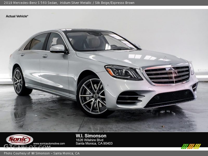Iridium Silver Metallic / Silk Beige/Espresso Brown 2019 Mercedes-Benz S 560 Sedan