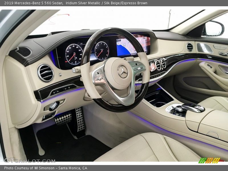 Iridium Silver Metallic / Silk Beige/Espresso Brown 2019 Mercedes-Benz S 560 Sedan