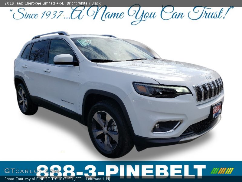 Bright White / Black 2019 Jeep Cherokee Limited 4x4