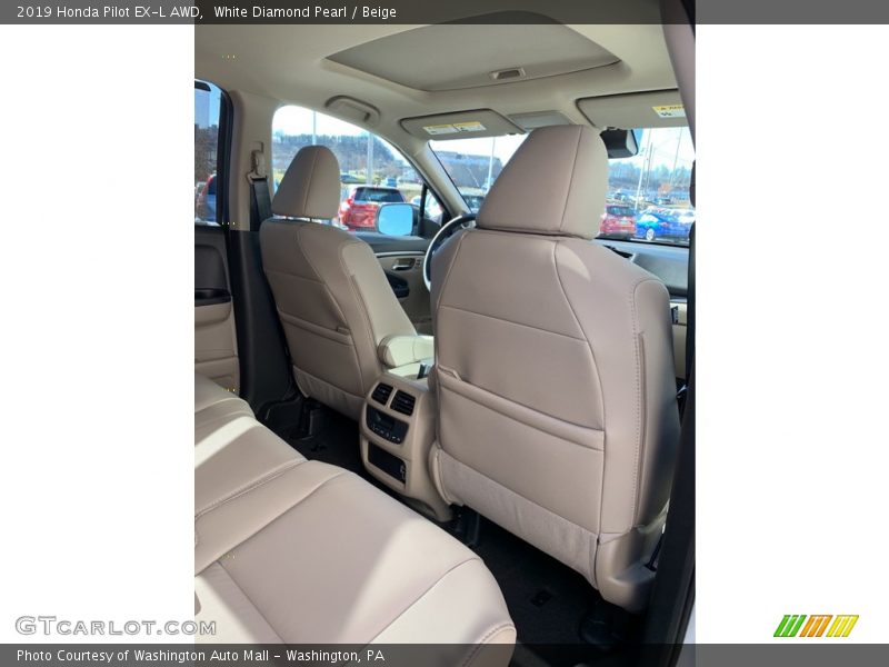 White Diamond Pearl / Beige 2019 Honda Pilot EX-L AWD