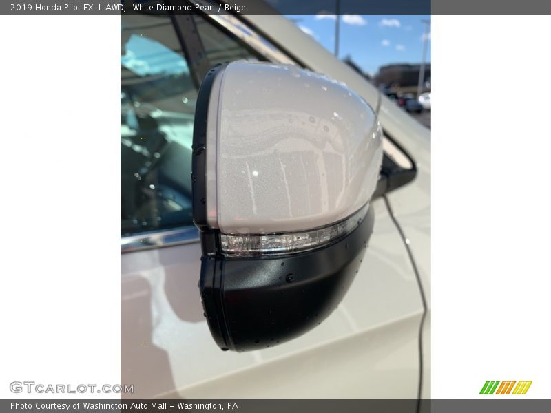 White Diamond Pearl / Beige 2019 Honda Pilot EX-L AWD