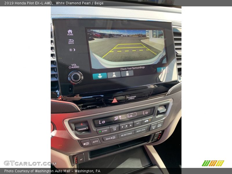 White Diamond Pearl / Beige 2019 Honda Pilot EX-L AWD