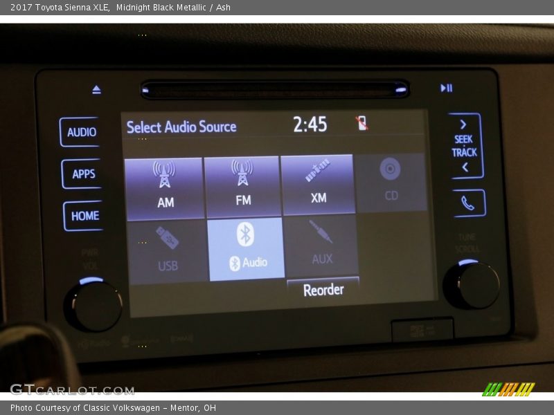 Midnight Black Metallic / Ash 2017 Toyota Sienna XLE