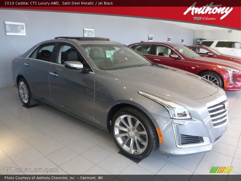 Satin Steel Metallic / Jet Black 2019 Cadillac CTS Luxury AWD